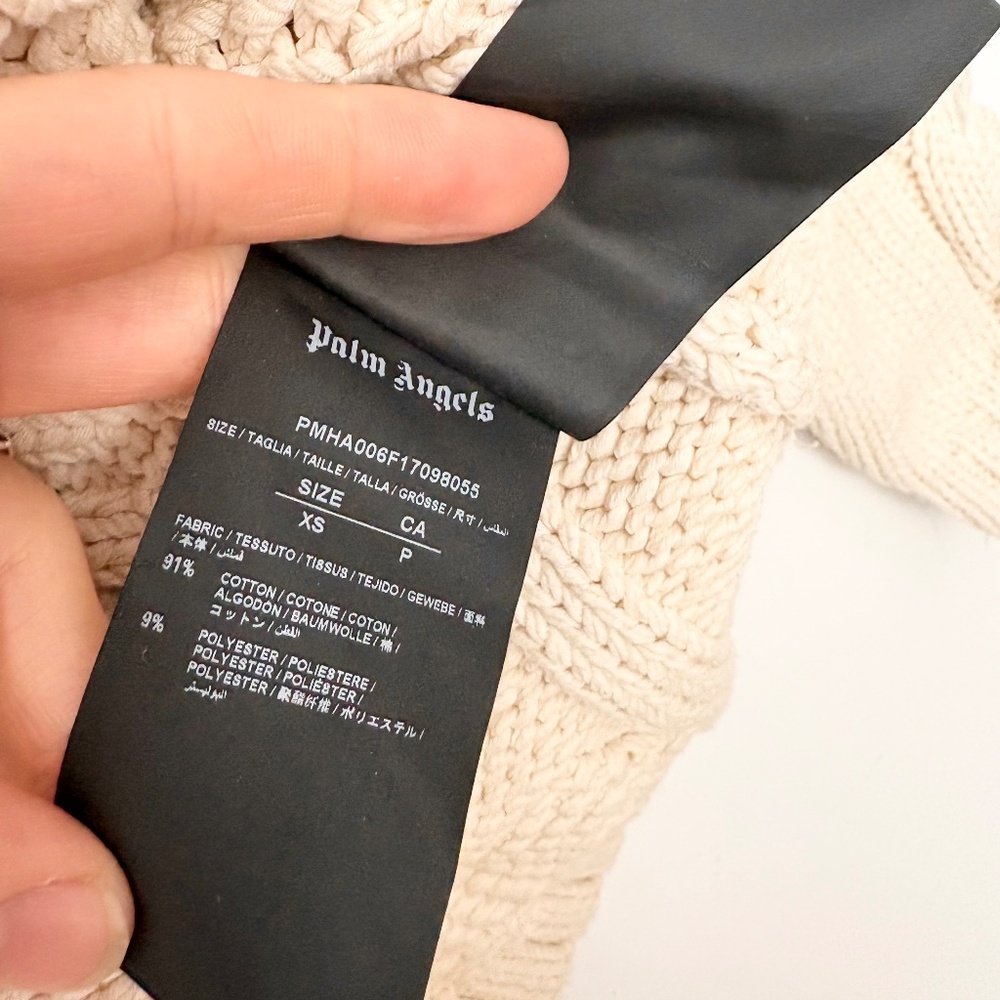 Palm Angels distressed cream fisherman sweater - Picture 6 of 10